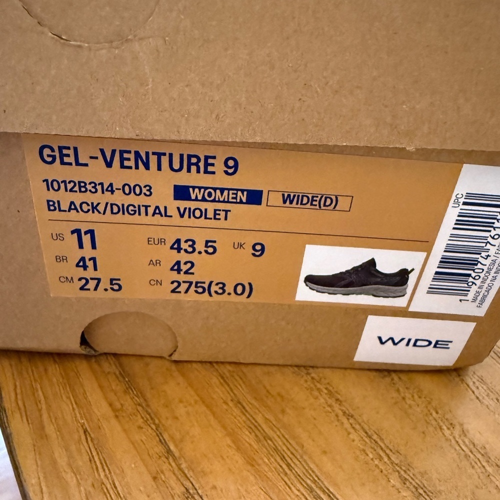 ASICS GEL Venture 9 Women's Trail Running Shoes Black Violet Blue Size 11 Wide - Picture 12 of 12
